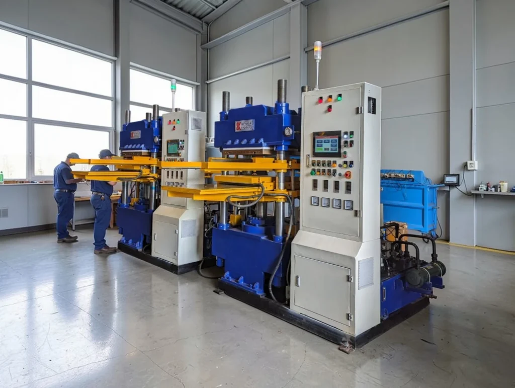 Hydraulic hot press for heating and molding